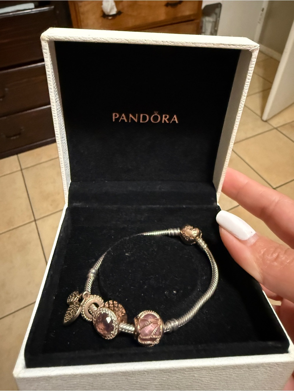Pandora Rose Gold & Pink Charm Bracelet